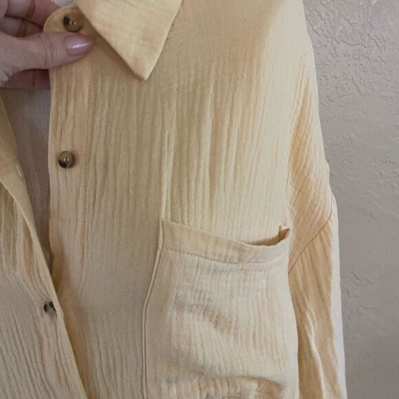 Sucolan Long Sleeve Gauze Bottom Down Shirt Sz Small New - Picture 4 of 6